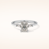1.21 CT Radiant Shaped Three Stone Moissanite Engagement Ring