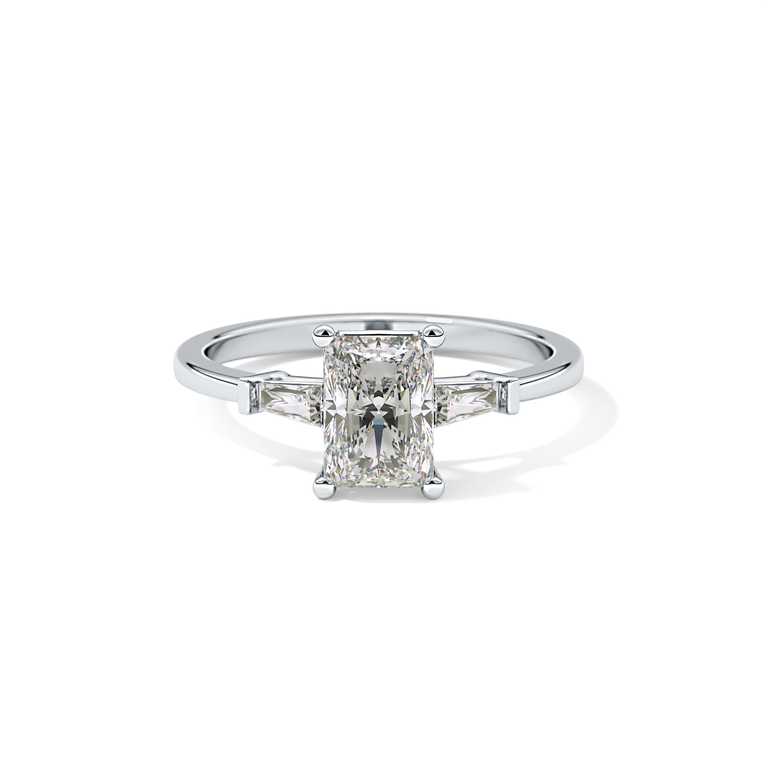 Radiant Three Stone Lab Grown Diamond Engagement Ring