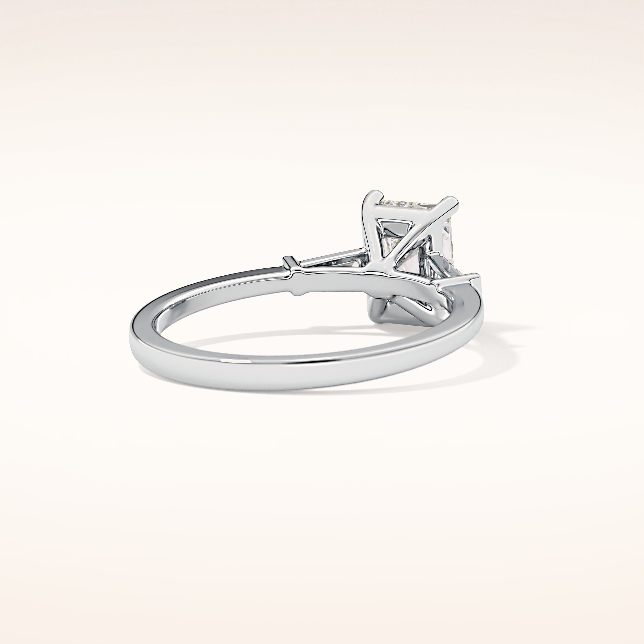 1.21 CT Radiant Shaped Three Stone Moissanite Engagement Ring
