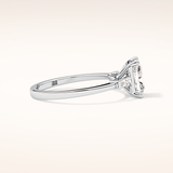 1.21 CT Radiant Shaped Three Stone Moissanite Engagement Ring