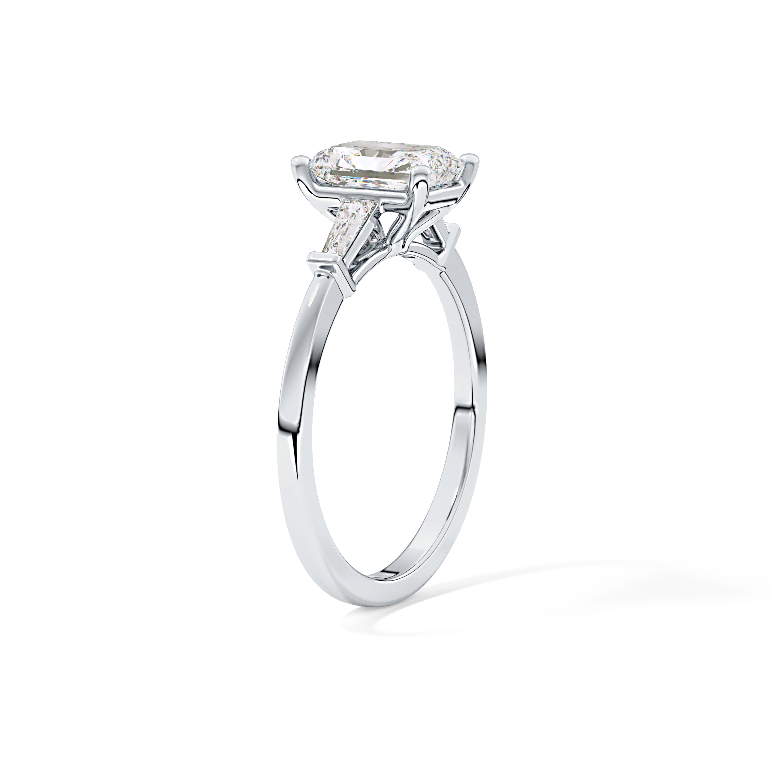 Radiant Three Stone Lab Grown Diamond Engagement Ring