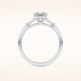 1.21 CT Radiant Shaped Three Stone Moissanite Engagement Ring