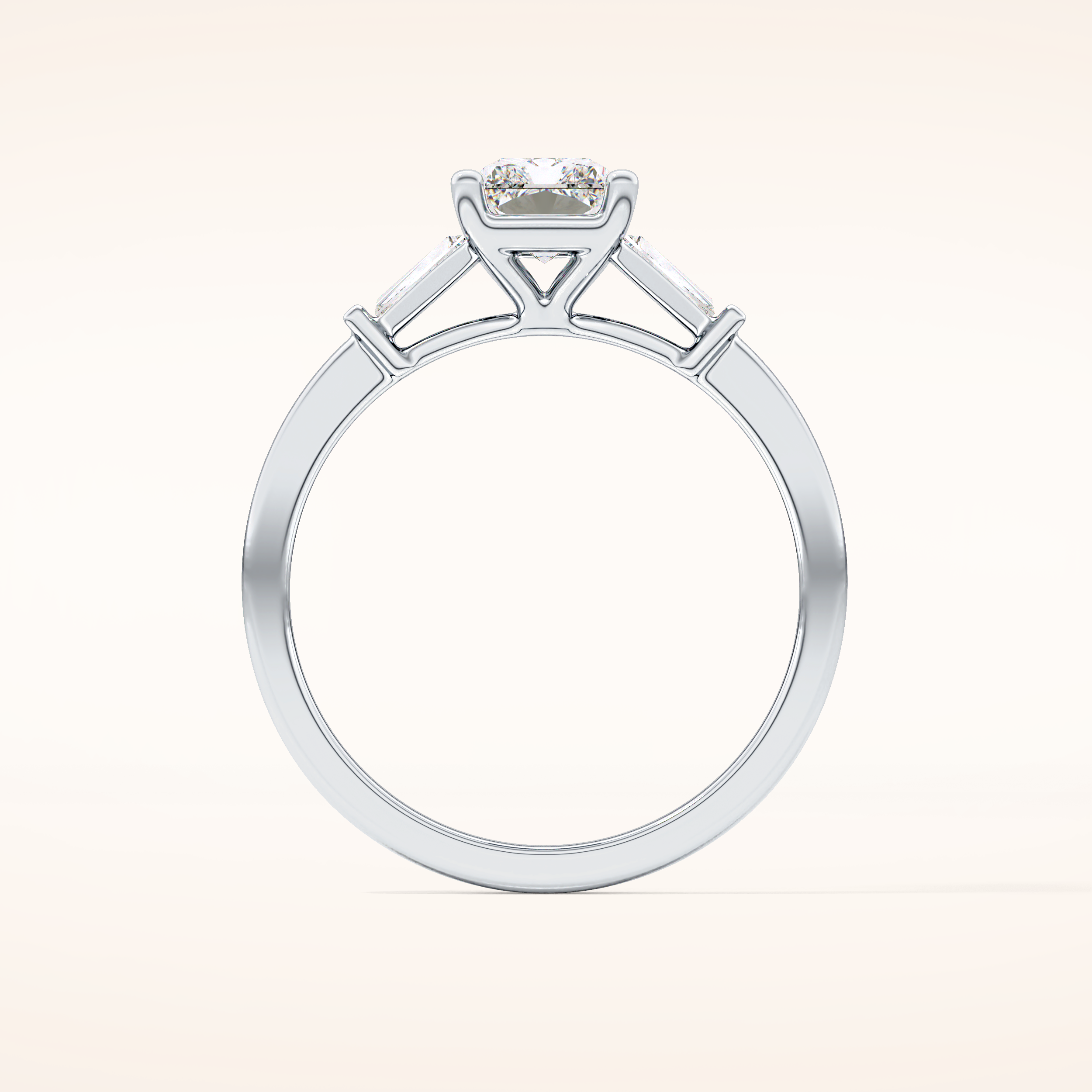 1.21 CT Radiant Shaped Three Stone Moissanite Engagement Ring
