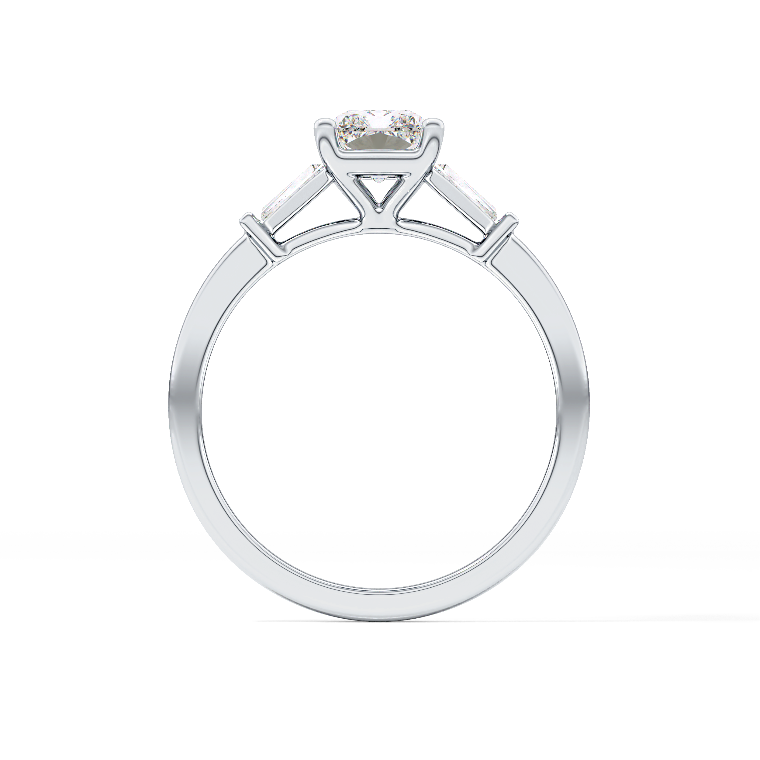Radiant Three Stone Lab Grown Diamond Engagement Ring