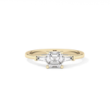Asscher Three Stone Lab Grown Diamond Engagement Ring