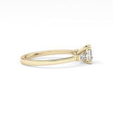 Asscher Three Stone Lab Grown Diamond Engagement Ring