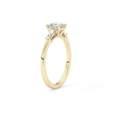 Asscher Three Stone Lab Grown Diamond Engagement Ring