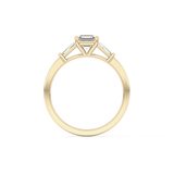 Asscher Three Stone Lab Grown Diamond Engagement Ring