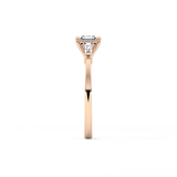 Asscher Three Stone Lab Grown Diamond Engagement Ring