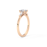 Asscher Three Stone Lab Grown Diamond Engagement Ring