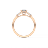 Asscher Three Stone Lab Grown Diamond Engagement Ring