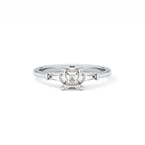 Asscher Three Stone Lab Grown Diamond Engagement Ring