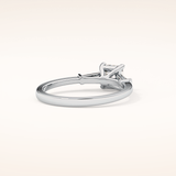 0.65 CT Emerald Shaped Three Stone Moissanite Engagement Ring