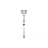 Asscher Three Stone Lab Grown Diamond Engagement Ring