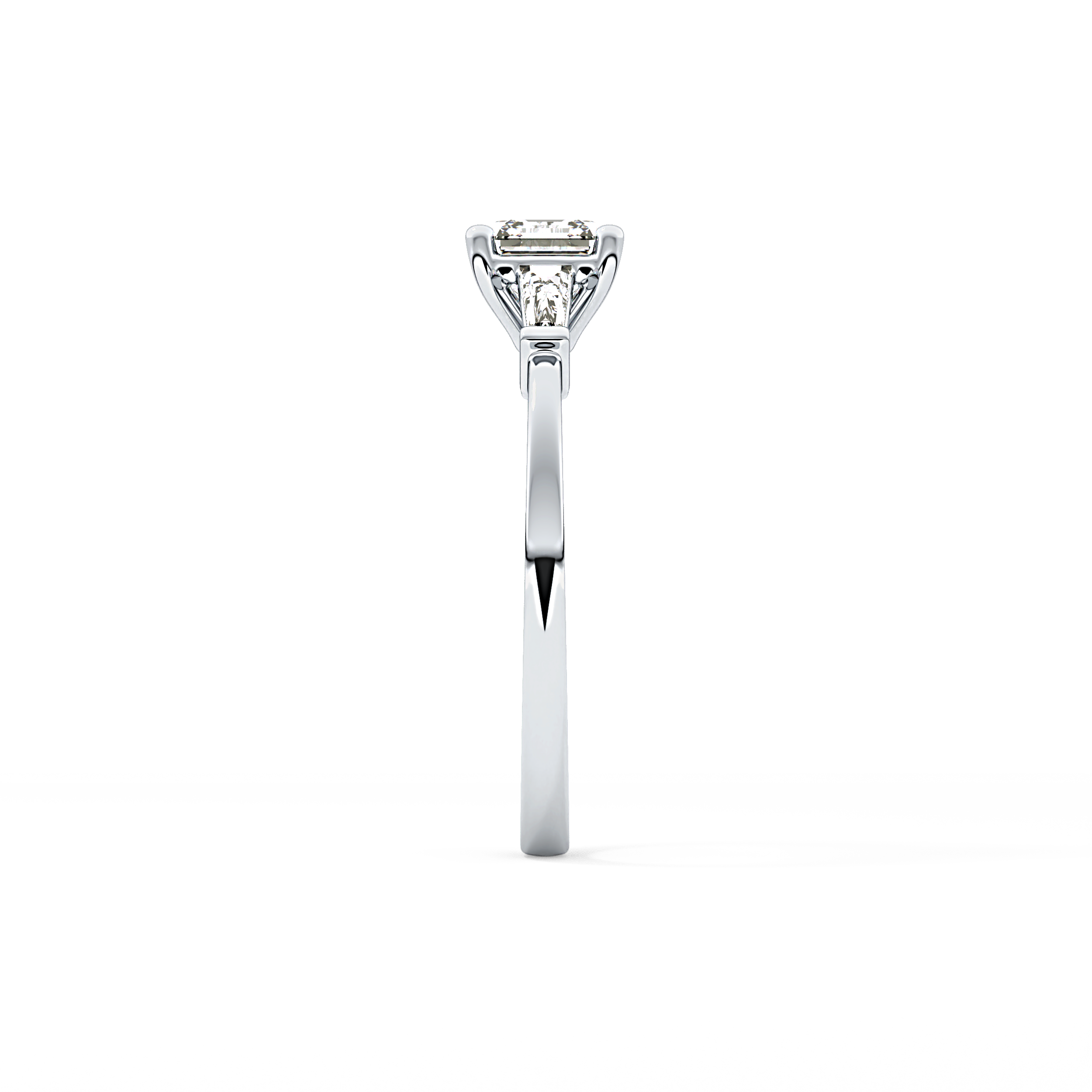 Asscher Three Stone Lab Grown Diamond Engagement Ring