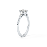 Asscher Three Stone Lab Grown Diamond Engagement Ring