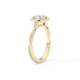 Round Halo & Pave Lab Grown Diamond Engagement Ring