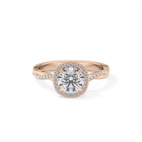 Round Halo & Pave Lab Grown Diamond Engagement Ring