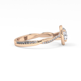 Round Halo & Pave Lab Grown Diamond Engagement Ring
