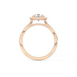 Round Halo & Pave Lab Grown Diamond Engagement Ring