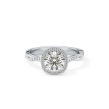 Round Halo & Pave Lab Grown Diamond Engagement Ring