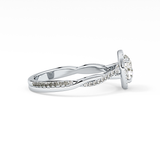 Round Halo & Pave Lab Grown Diamond Engagement Ring