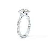 Round Halo & Pave Lab Grown Diamond Engagement Ring