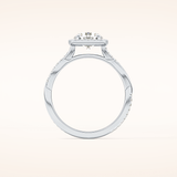 1.03 CT Round Shaped Halo & Pave Twisted Shank Moissanite Engagement Ring