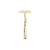 Oval Twisted Shank, Halo and Pave Lab Grown Diamond Engagement Ring