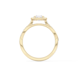 Oval Twisted Shank, Halo and Pave Lab Grown Diamond Engagement Ring
