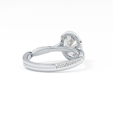Oval Twisted Shank, Halo and Pave Lab Grown Diamond Engagement Ring