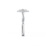 Oval Twisted Shank, Halo and Pave Lab Grown Diamond Engagement Ring