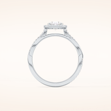 0.83 CT Oval Shaped Halo & Pave Twisted Shank Moissanite Engagement Ring