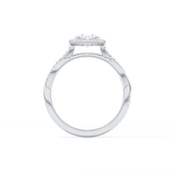 Oval Twisted Shank, Halo and Pave Lab Grown Diamond Engagement Ring