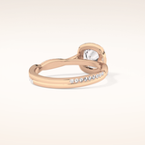 0.86 CT Cushion Shaped Halo & Pave Twisted Shank Moissanite Engagement Ring