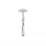 Cushion Twisted Shank, Halo and Pave Lab Grown Diamond Engagement Ring