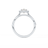 Cushion Twisted Shank, Halo and Pave Lab Grown Diamond Engagement Ring