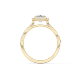 Princess Twisted Shank, Halo and Pave Lab Grown Diamond Engagement Ring