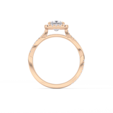 Princess Twisted Shank, Halo and Pave Lab Grown Diamond Engagement Ring