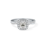 Princess Twisted Shank, Halo and Pave Lab Grown Diamond Engagement Ring