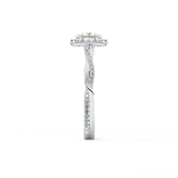 Princess Twisted Shank, Halo and Pave Lab Grown Diamond Engagement Ring