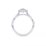 Princess Twisted Shank, Halo and Pave Lab Grown Diamond Engagement Ring
