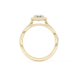 Emerald Twisted Shank, Halo and Pave Lab Grown Diamond Engagement Ring