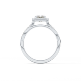 Emerald Twisted Shank, Halo and Pave Lab Grown Diamond Engagement Ring