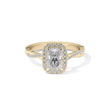 Princess Twisted Shank, Halo and Pave Lab Grown Diamond Engagement Ring
