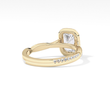 Princess Twisted Shank, Halo and Pave Lab Grown Diamond Engagement Ring