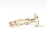 Princess Twisted Shank, Halo and Pave Lab Grown Diamond Engagement Ring