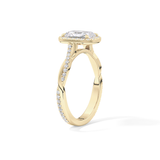 Princess Twisted Shank, Halo and Pave Lab Grown Diamond Engagement Ring