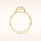 1.21 CT Radiant Shaped Halo & Pave Twisted Shank Moissanite Engagement Ring