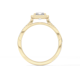 Princess Twisted Shank, Halo and Pave Lab Grown Diamond Engagement Ring